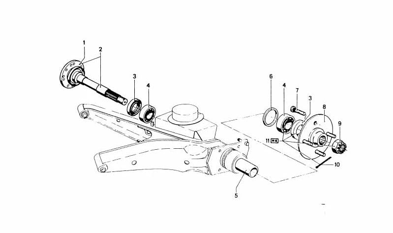 OEM drag flange 33413704135 for BMW 114, 2002, NK (1500, 1600, 1800). Compatible with classic models produced between 1962 and 1975. Original BMW piece.