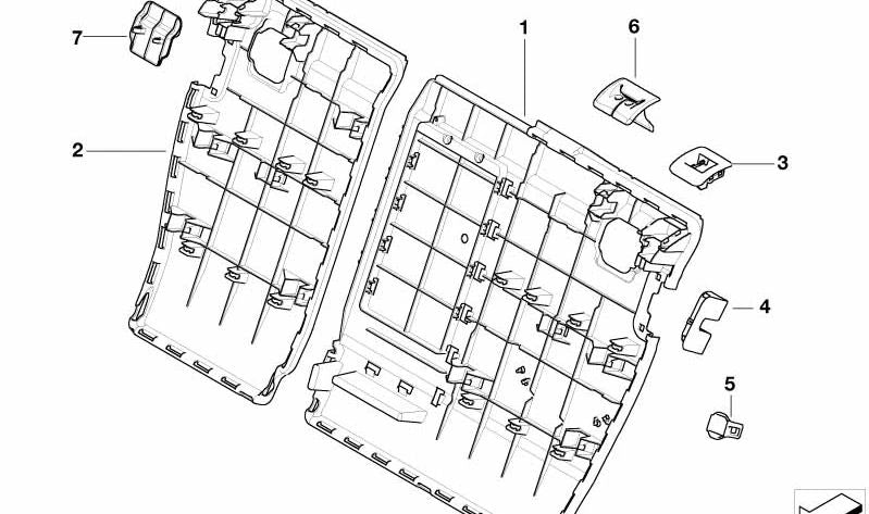 Revestimiento respaldo izquierdo OEM 52203417085 para BMW X3 E83, E83N. Original BMW.