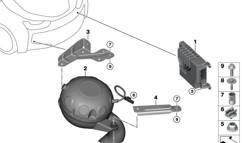 Módulo Active Sound Design OEM 65129442517 para BMW i8 (I12, I15). Original BMW.
