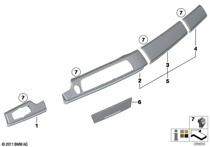 Fineline Glossy Wood Trim Left for BMW F01, F02, F04 (OEM 51459112755). Original BMW.