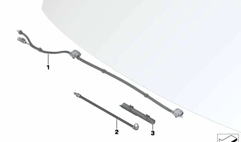 Guía de manguera (Schlauchführung) OEM 61667316346 para BMW F20, F21, F22, F23, F30, F31, F32, F33, F36, F80, F82, F83, F87. Original BMW.