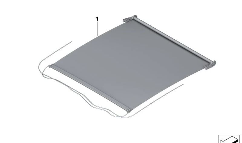 Rollo eléctrico para techo panorámico OEM 54109466555 para BMW F44. Cortinilla interior "Oyster" original BMW, compatible con modelos que llevan techo panorámico eléctrico.