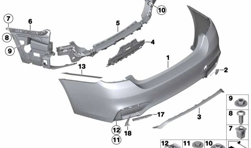 Guia central OEM 51127432637 para BMW F32, F33, F36. BMW original.
