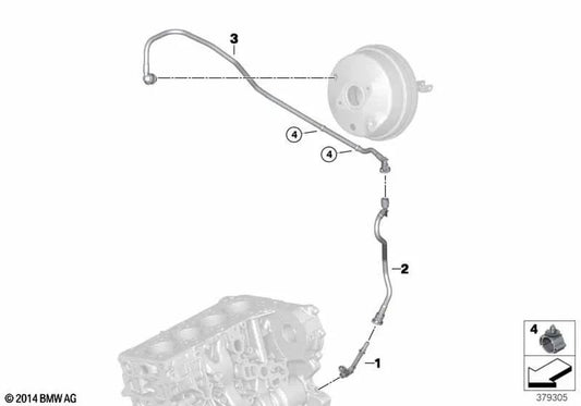 Conducto de depresión OEM 11668572036 para BMW X3 F25 sDrive18d, xDrive20d, X4 F26 xDrive20d. Original BMW.