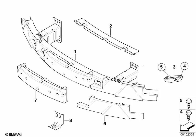 Shrope anteriore destra per BMW E63, E64 (OEM 51117898284). BMW originale