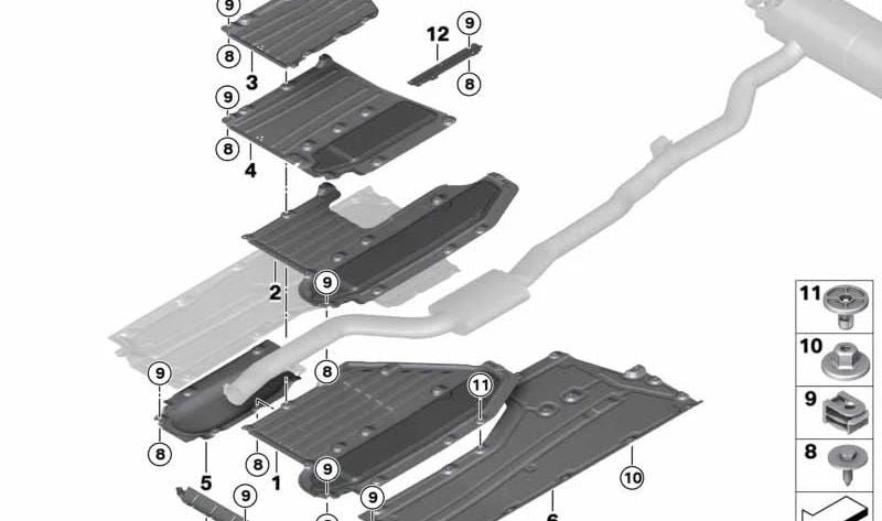 Protector under left side body OEM 51757351447 for BMW G30. Original BMW.