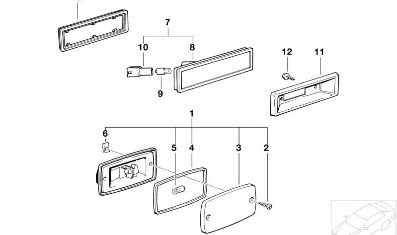 Luz de marcaje lateral trasera para BMW Serie 3 E30 (OEM 63141385420). Original BMW