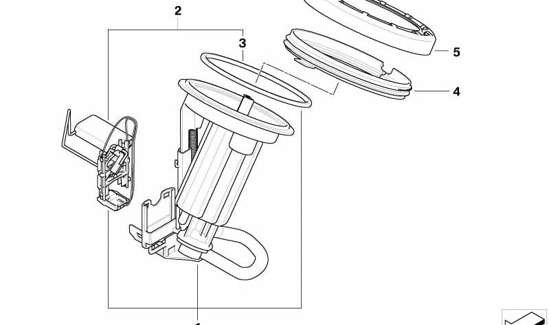 Sensor de nivel de combustible izquierdo OEM 16146765825 para BMW E60, E61, E63, E64 (todos los modelos compatibles). Original BMW.