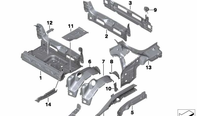 Plaque de fermeture pour passage de roue gauche OEM 41147144387 pour MINI Cabrio R52, R57, Coupé R58, Roadster R59... et plus. MINI d'origine.