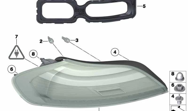 Left rear light for BMW E89 (OEM 63217191777). Original BMW