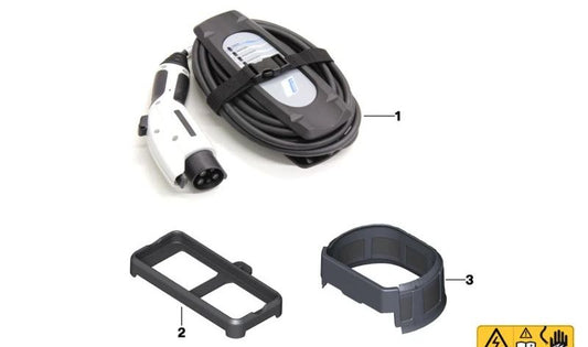 Cable de carga estándar (Modo 2) OEM 61446818635 para BMW {F45, F45N, U06, F30, F30N, G20, G20N, G21, G21N, G26E, G30, G30N, G31N, G11, G11N, G12, G12N, I01, I01N, I12, I12N, I15, I20, F48N, F39, G01, G01N, F15, G05} y MINI {F56E, F56F, F60, F60N} y