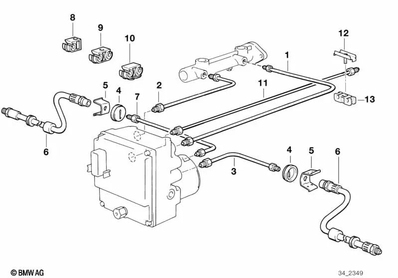 BMW Pipe 3 E21, E30, E36, Serie 5 E12, E34, Serie 7 E23, E32, Z4 E85 (OEM 34326755649). Original BMW