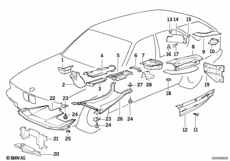 Supporto BMW 5 Serie E34, serie 7 E32 (OEM 51718102269). BMW originale