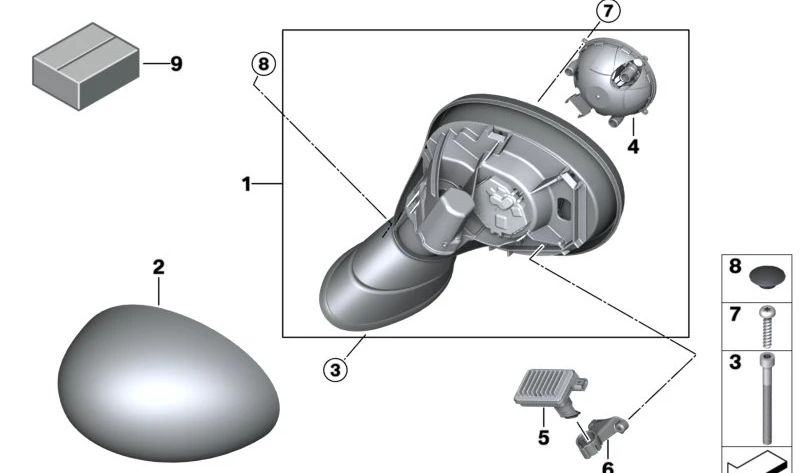Módulo de luz izquierdo OEM 63137425711 para MINI F56, F55, Clubman F54, Cabrio F57, Countryman F60. Original MINI.