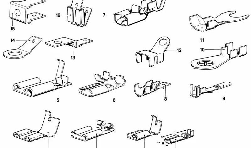 Conector plano OEM 61131269612 para BMW E21, E30, E12, E28, E24, E23. Original BMW.