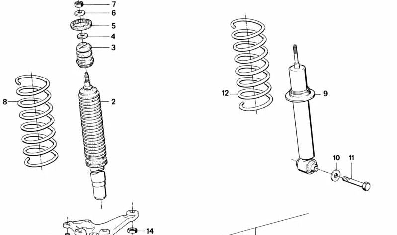 SUPRIA DE SUSPENSÃO CURTA OEM 31332225643 para BMW E28. Componente da Técnica da Suspensão Esportiva. BMW original.