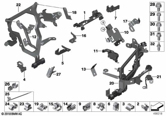 Portamanga OEM 17127629134 para BMW Serie 2 F22, Serie 3 F30, Serie 5 F07, F10, Serie 6 F06, F12, F13, Serie 7 F01, F02… y más. Original BMW.
