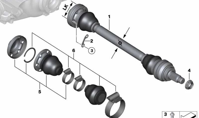 Réparer la réparation de transmission intérieure OEM 33217529903 pour BMW Z4 E85 2.2i (BT11, BT12, BT21, BT22) avec un changement manuel et automatique. Convient pour les modèles 2003-2005. BMW d'origine.