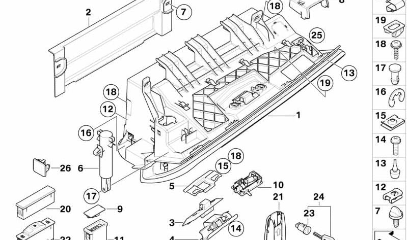 Guantera OEM 51169110541 para BMW E90, E91. Original BMW.