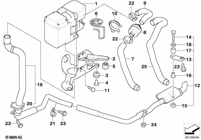 Tubo de admisión de aire para BMW X5 E53 (OEM 64126910575). Original BMW.