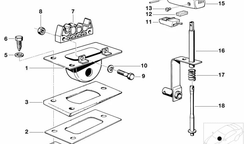 Elemento de resorte OEM 25161206316 para BMW E21, E30, E12, E28, E24, E23. Compatible con cambio automático ZF 3HP22. Original BMW.