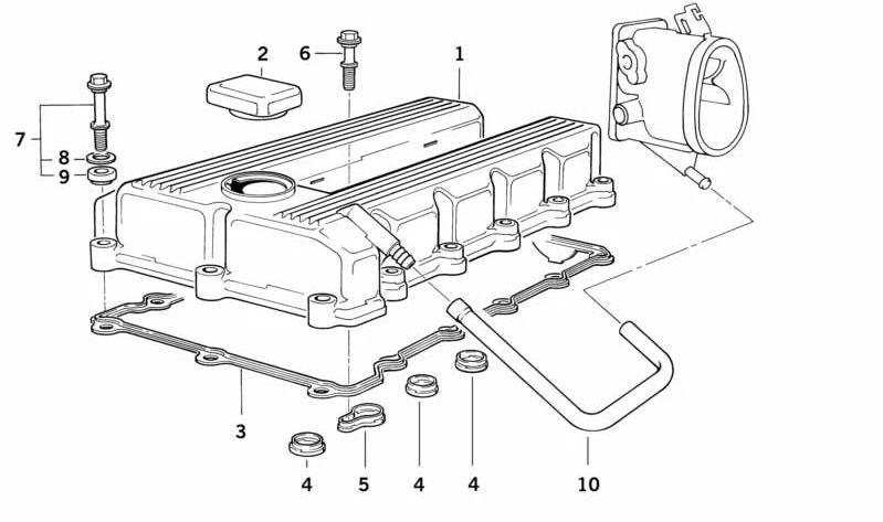 Tapa de culata OEM 11121721198 para BMW E30, E36. Original BMW.