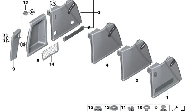 Soporte para triángulo de emergencia OEM 51497167548 para BMW E82, E88, F22, F23, F87, E90, E92, E93, F30, F35, F80, F32, F33, F82, F83, F06, F13, E84, F97, G01, G08, G02, F98, E89, G29, I01. Original BMW.