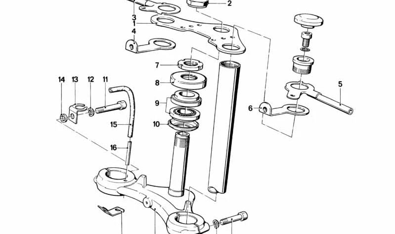 Soporte izquierdo OEM 31421242231 para BMW Motorrad R 80 GS (R247) modelos 0346 y 0348 (1980-1987). Original BMW.