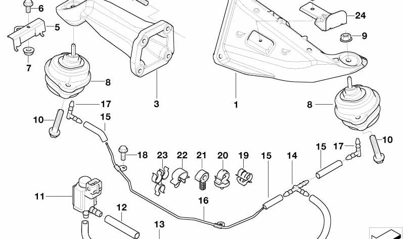 Écrou hexagonal OEM 07129903461 pour BMW E53. BMW d'origine.