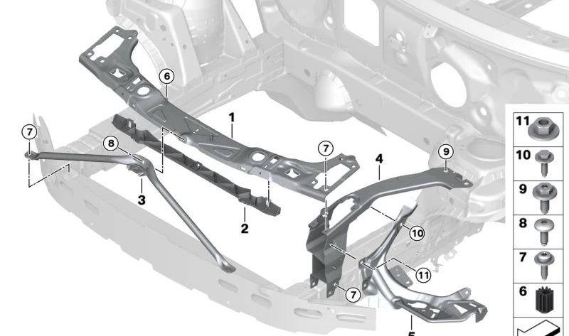 Alojamiento faro izquierdo OEM 51647301599 para MINI F56, F55, F57, F56 BEV... y más. Original MINI.