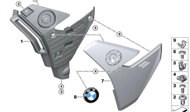 Emblema BMW OEM 46638546386 para motos BMW S 1000 XR, K 1600 GT, F 750 GS, F 800 GS... y más. Original BMW Motorrad.