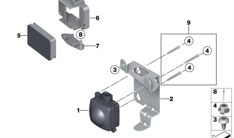 Módulo adaptador para sensor de aparcamiento OEM 66316782690 para BMW Serie 7 (F01, F02). Original BMW.