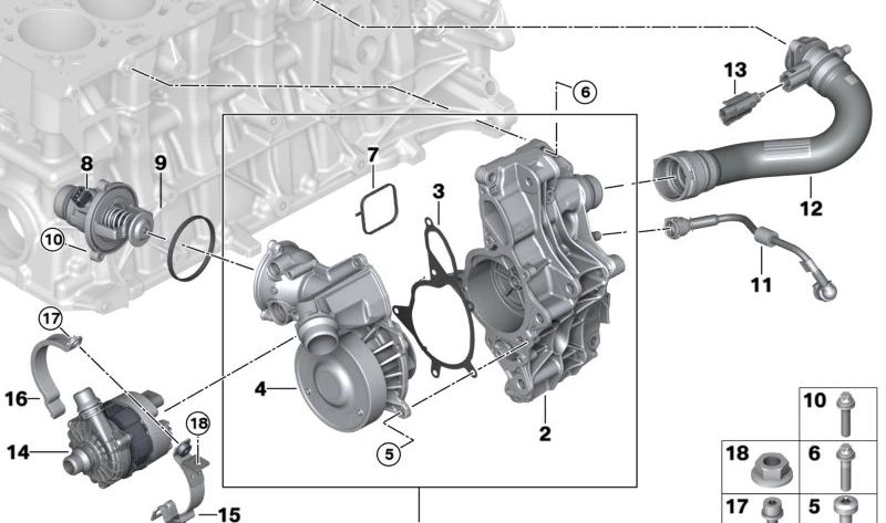 Soporte de sujeción OEM 17127847846 para BMW F87, F80, F82, F83, F97, F98. Original BMW.