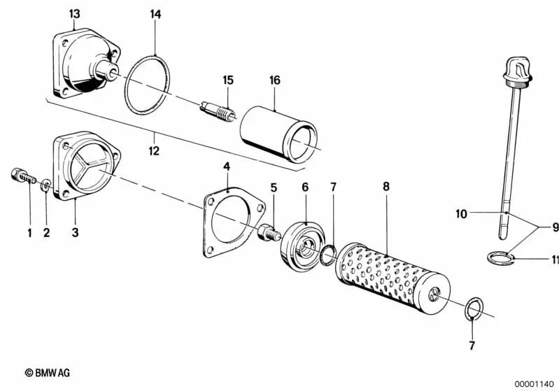 Filtro de óleo para BMW R248 (OEM 11421337570). BMW original