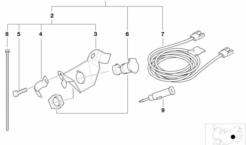 Caixa de soquete OEM 61138060106 para BMW R 850 GS, R 1100 GS, R 1150 GS, R 1150 GS Adventure, R 850 R, R 1100 R, R 850 RT, R 1150 RT, R 1200 C... e muito mais. Originais BMW Motorrad.