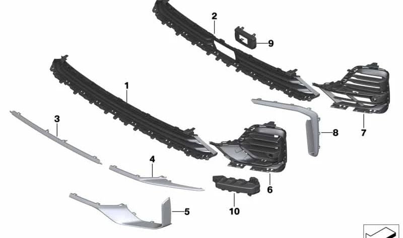 Closed side grille left for BMW X7 G07 (OEM 51117473035). Original BMW