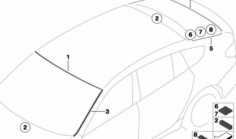 Couverture avant supérieure du pare-brise OEM 51317199794 pour BMW F07 (Gran Tourism Series 5). BMW d'origine.