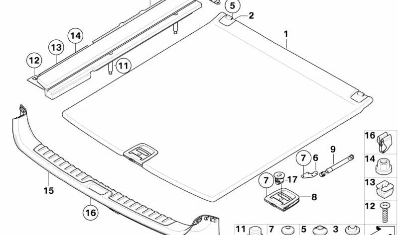 Suelo maletero OEM 51477253828 para BMW X6 E71 (xDrive30d, xDrive35d, xDrive35i, X6 M Competition). Original BMW.