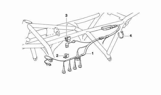 Engine wiring harness OEM 61111459591 for BMW K100, K100RS, K100RT, K100LT motorcycles. Original BMW Motorrad.