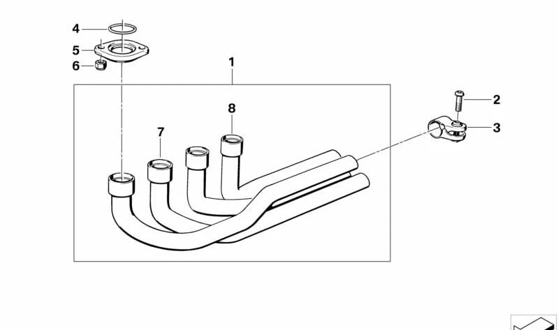 OEM ESCAPLA CLAMP 18211451315 per BMW Motorrad K100, K100LT, K100RS, K100RT. BMW MOTORAD originale.