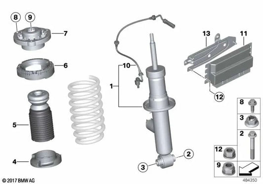 Rear shock absorber OEM 37146882224 for BMW X4 G02, G02 LCI. Genuine BMW.