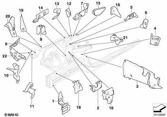 Oberer Waschwasserhalter für BMW 1 E81, E82, E87, E88, E88, E90, E91, E92, E93 (OEM 41117167020). Original BMW.