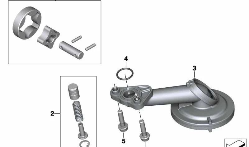 Tubo aspirador de aceite OEM 11418562878 para motos BMW G 310 RR, G 310 GS, G 310 R. Original BMW Motorrad.