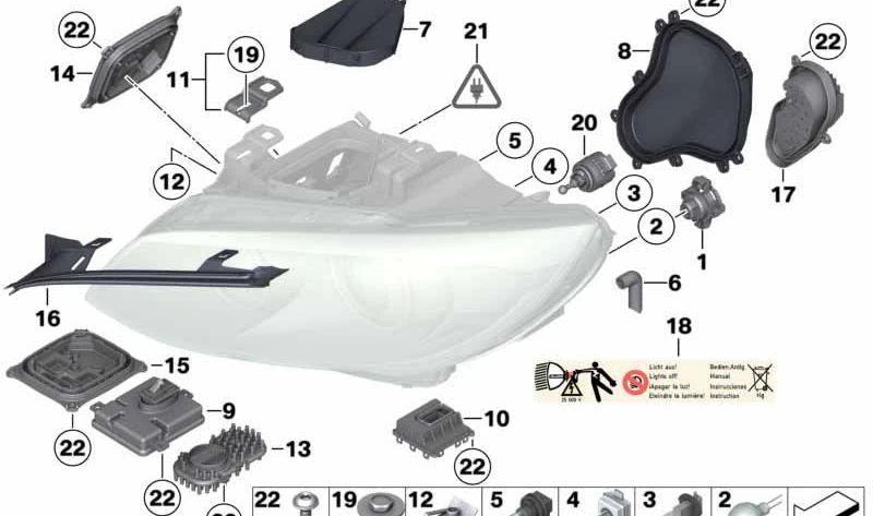 Interruptor/Controlador de intermitente OEM 63117263087 para BMW E92, E93. Original BMW.