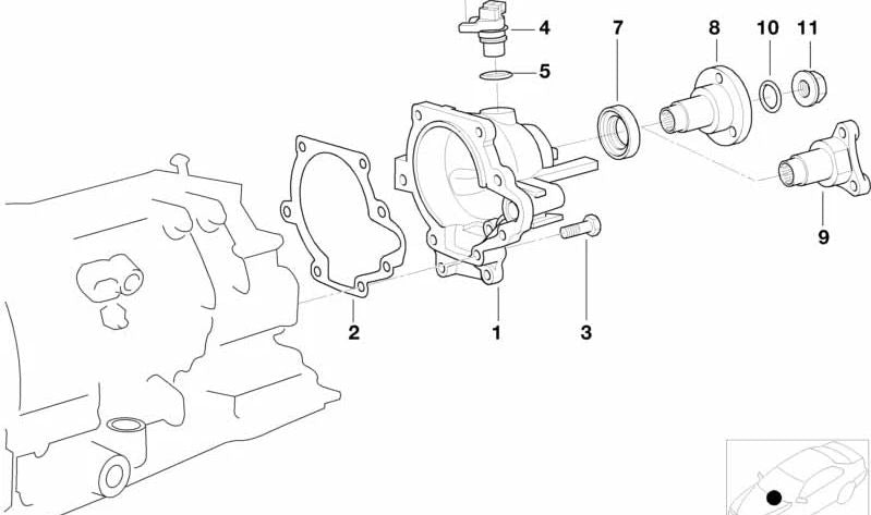 Bride du moteur pour BMW E34, E39 (OEM 24211423883). BMW d'origine
