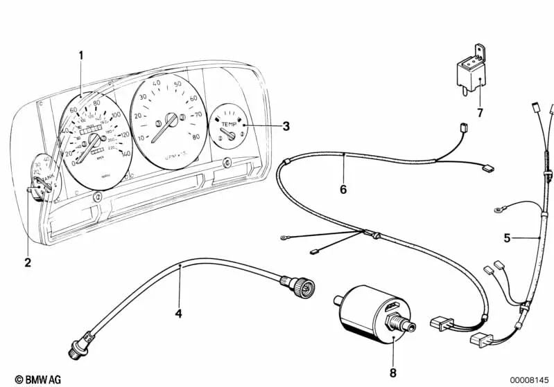 Medidor de combustible para BMW Serie 5 E12 (OEM 62131365433). Original BMW