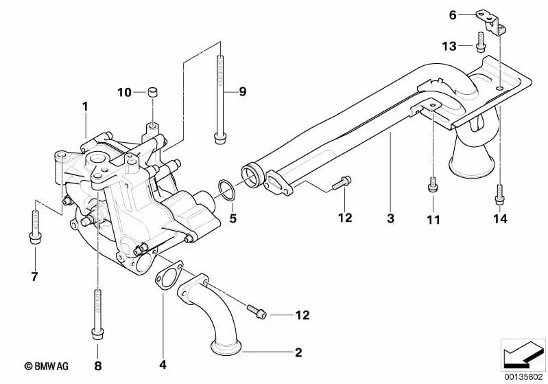 Tubo de sucção/retorno para BMW E60, E61N, E63, E64 (OEM 11417836248). BMW original.