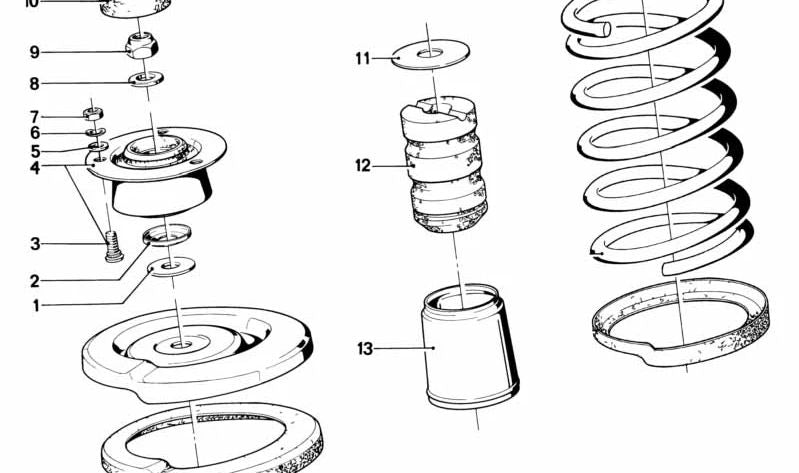 Cojinete de soporte de suspensión OEM 31331101663 para BMW E12 y E24. Pieza original BMW.