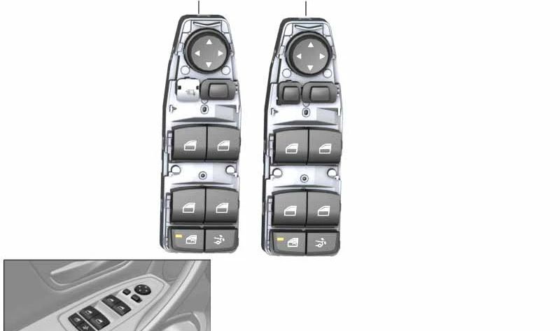 Interruptor elevalunas eléctrico lado conductor OEM 61319268733 para BMW F34, F34N. Recambio original BMW.