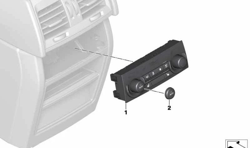 Módulo control climatizador trasero OEM 64119396078 para BMW X5 F15, X5 M F85, X6 F16, X6 M F86. Pieza original BMW.